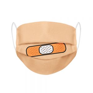 Mundmaske von Shirtinator mit dem Design "Pflaster" in Frontansicht