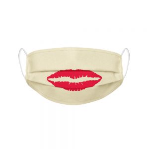 Mundmaske von Shirtinator mit dem Design "Kussmund" in Frontansicht
